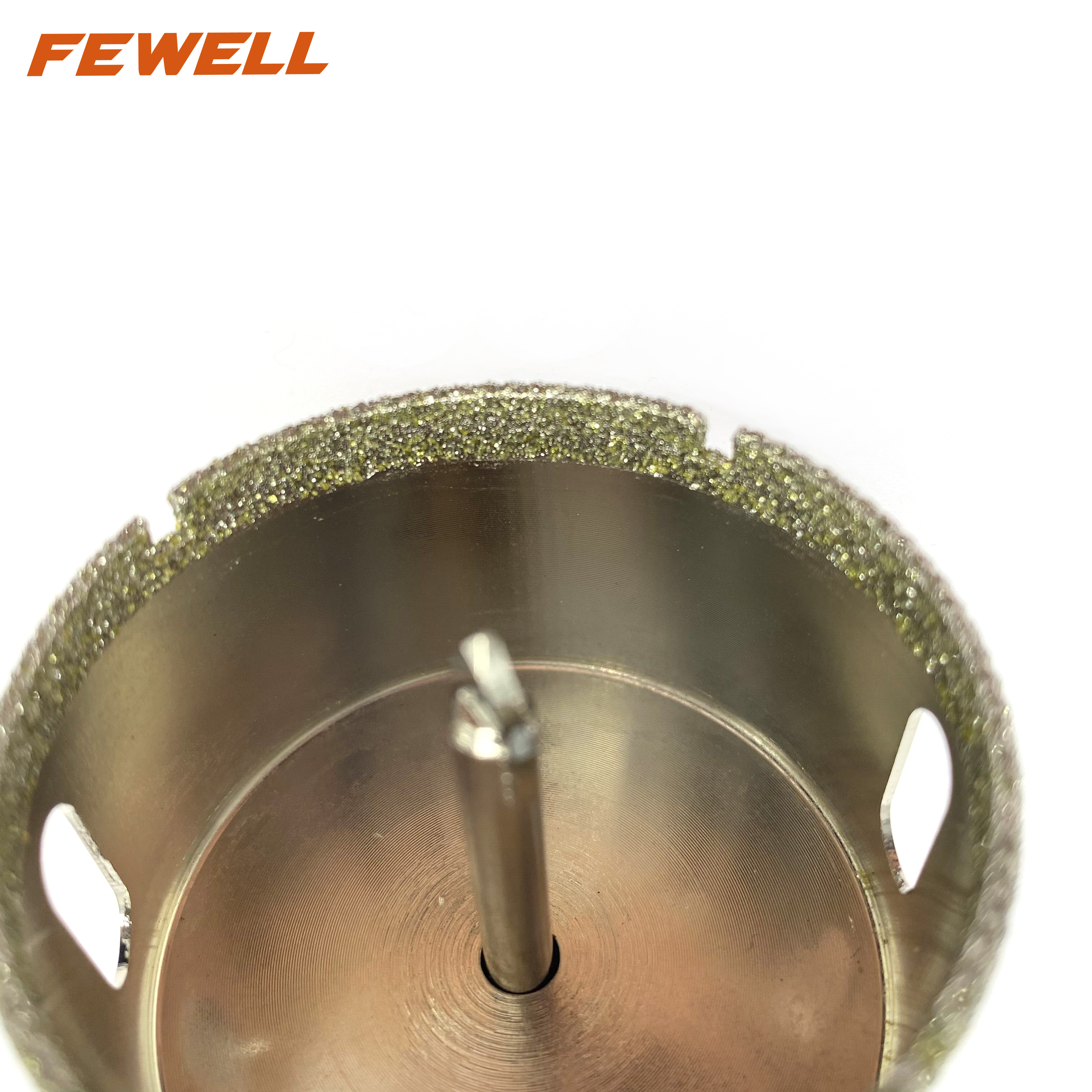 Elektroliz elmas konumlandırma çekirdek matkap uçları cam delik mermer granit fayans için 55mm testere
