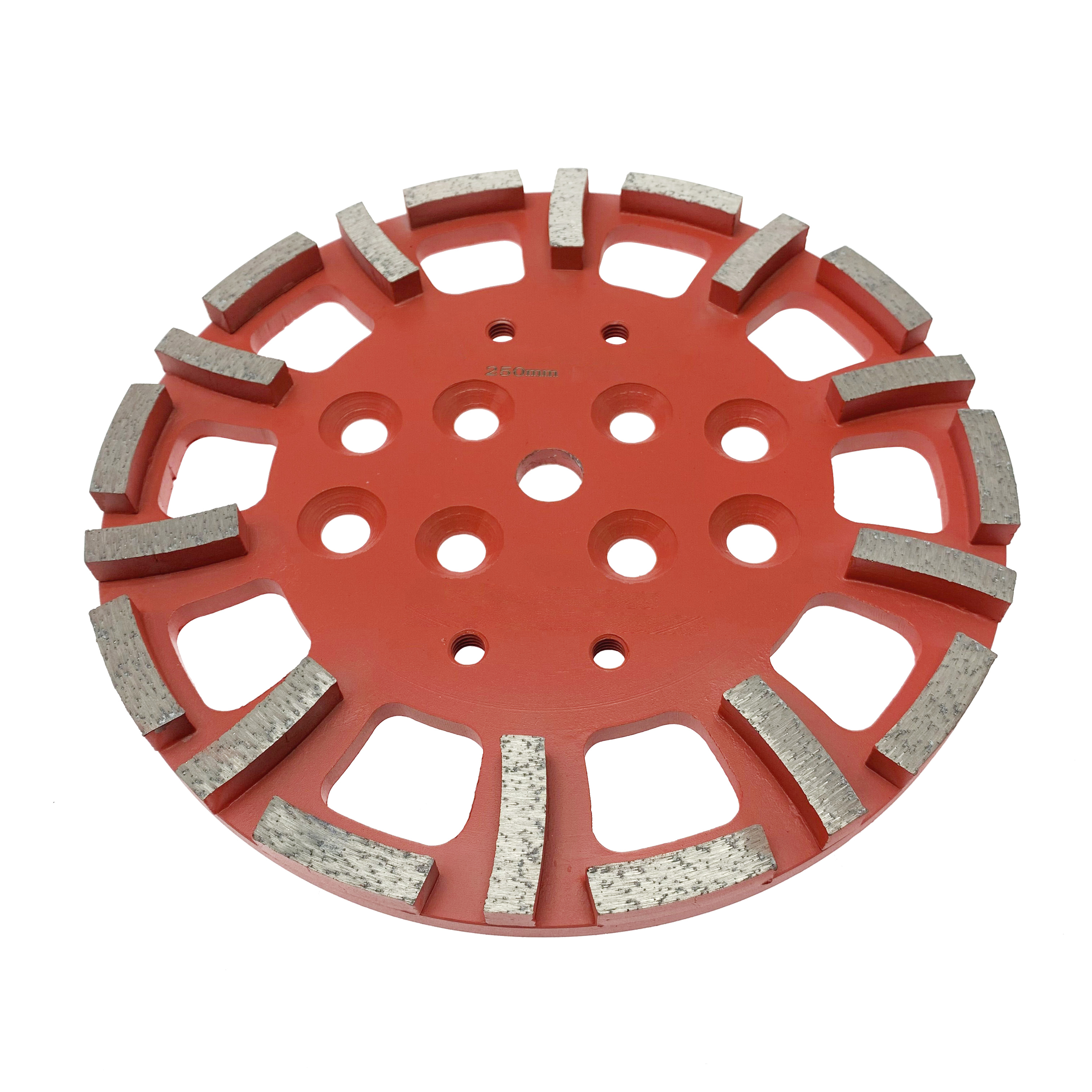 Sert beton için Premium Sınıf Gümüş Lehimli 10 inç bileme 250mm kırmızı elmas tekerlek taşlama diski