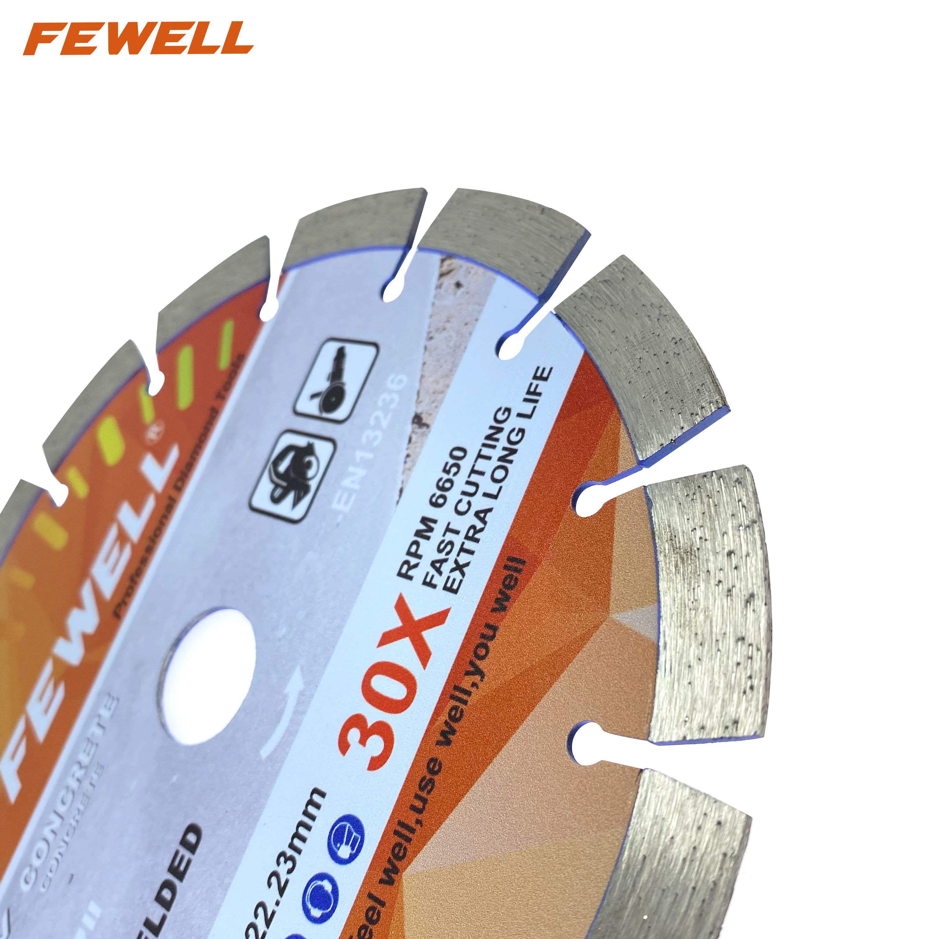 Lazer kaynaklı 7 inç 180*2.4*12*22.23mm segment disk elmas beton kesmek için testere bıçağı