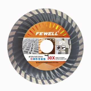 Soğuk Pres 5 inç sinterlenmiş 125*2.5*7*22.23mm elmas dalga turbo elmas testere bıçağı genel amaçlı kesim için