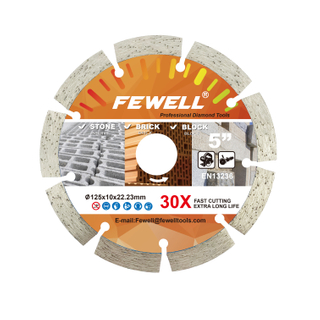 Soğuk Pres 5 inç 125*2.0*10*22.23mm sinterlenmiş parçalı bileme elmas kuru kesme taş tuğla duvar bloğu için testere bıçağı